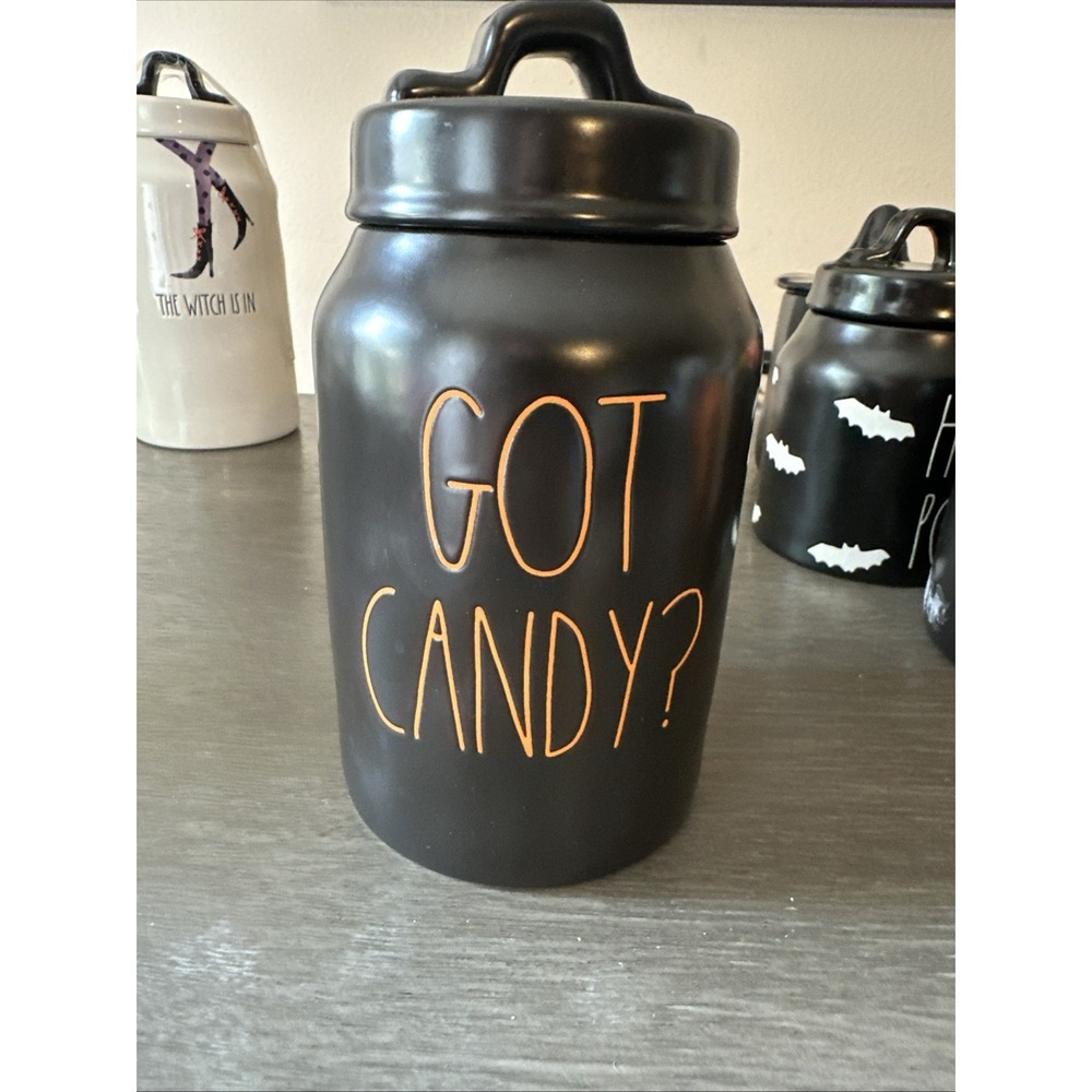 Rae Dunn Canister Cookie Jar  Rae Dunn GOT CANDY?" Black 8" Canister